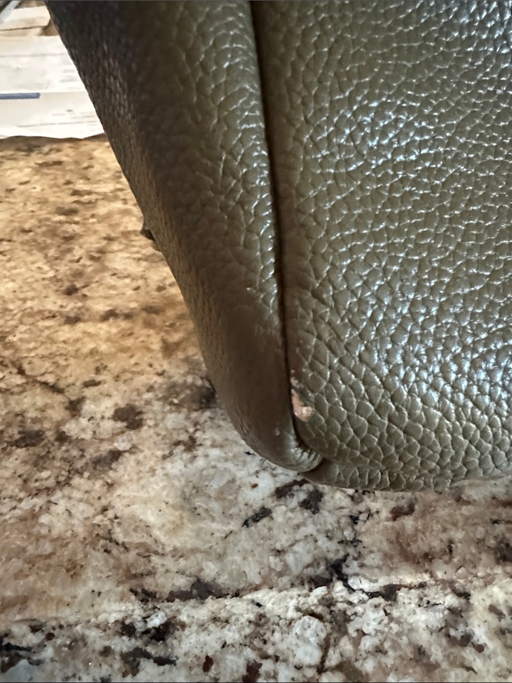 Freshly Picked Olive Pebbled Mini Backpack with Gold Hardware - Picture 7 of 8